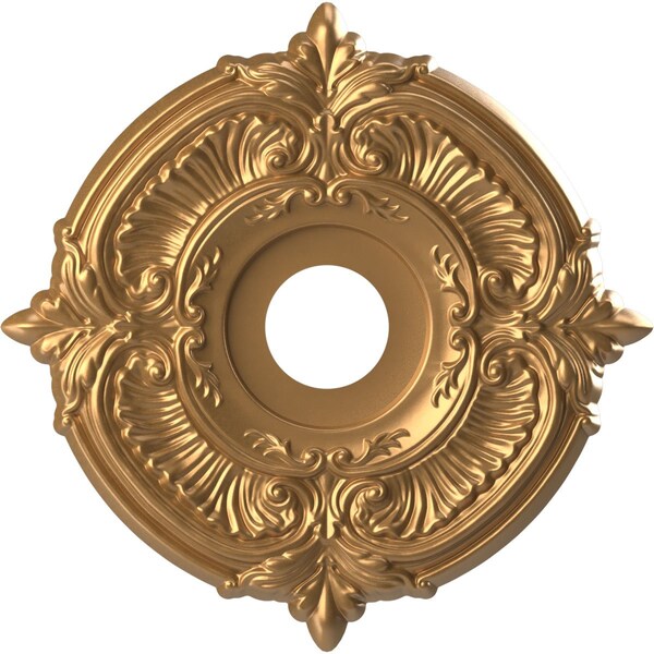 Ekena Millwork Attica PVC Ceiling Medallion (Fits Canopies up to 5 5/8"), Bright Coat Gold, 16"OD x 3 1/2"ID x 1"P CMP16ATBGL - main